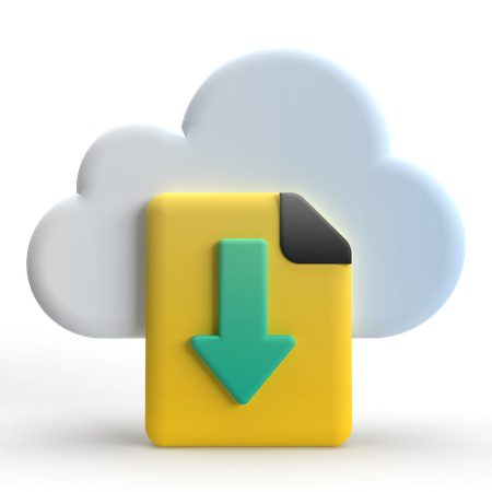 Cloud Download  3D Icon