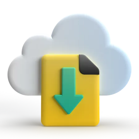 Cloud Download  3D Icon