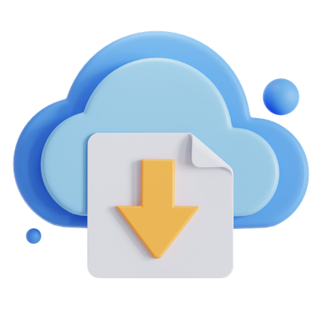 Cloud Download  3D Icon