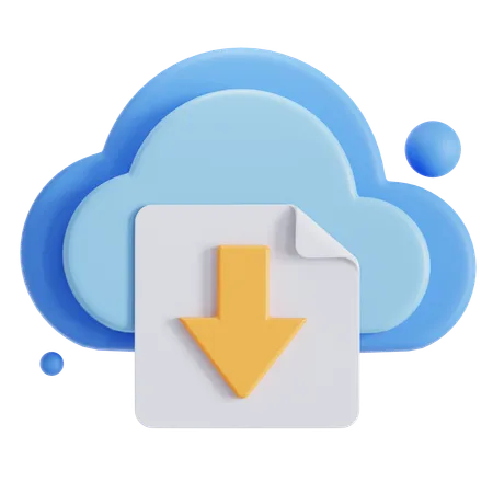 Cloud Download  3D Icon