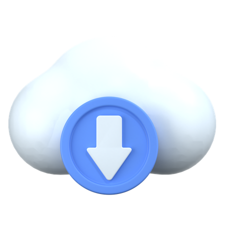 Cloud download  3D Icon