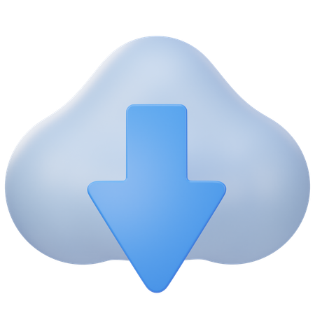 Cloud Download  3D Icon