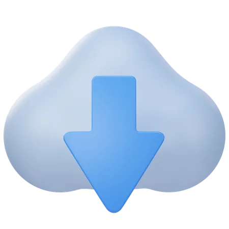 Cloud Download  3D Icon