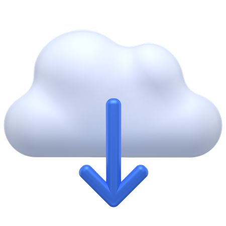 Cloud Download  3D Icon