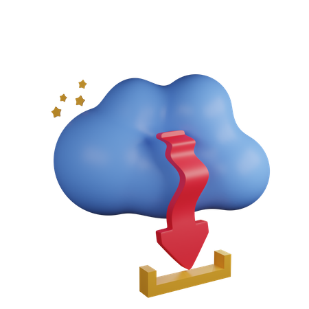 Cloud Download  3D Icon