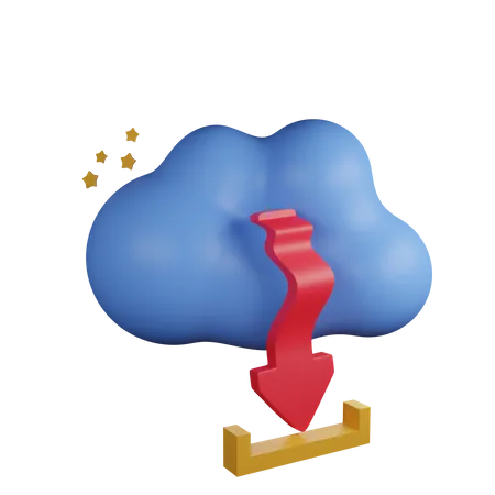 Cloud Download  3D Icon