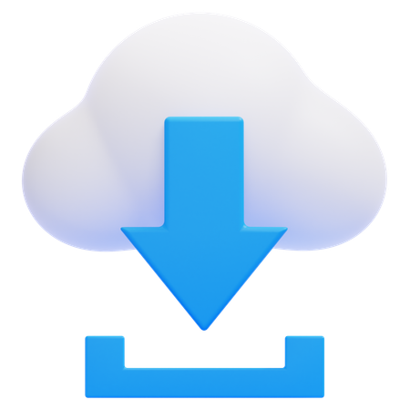 Cloud Download  3D Icon