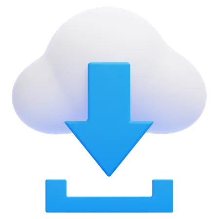 Cloud Download  3D Icon