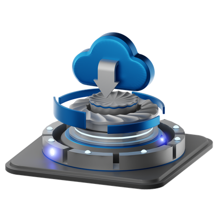 Cloud Download  3D Icon