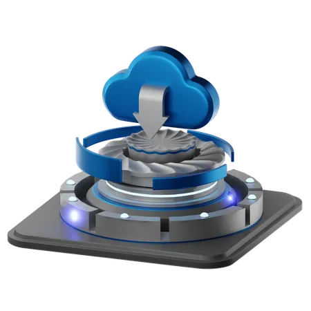 Cloud Download  3D Icon