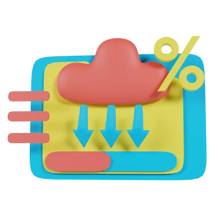 Cloud Download  3D Icon