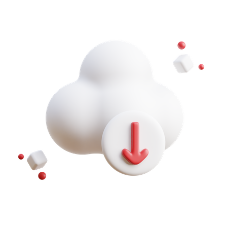 Cloud Download  3D Icon