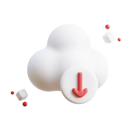 Cloud Download  3D Icon