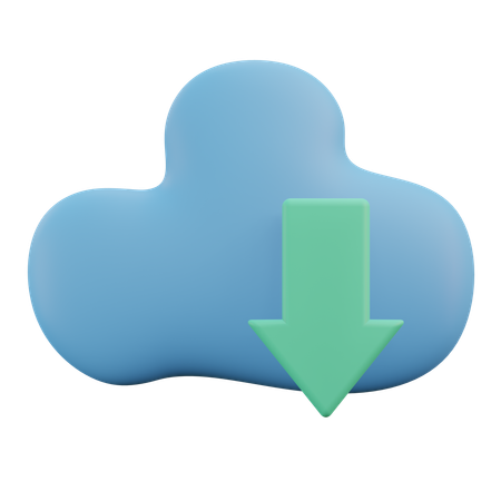 Cloud Download  3D Icon