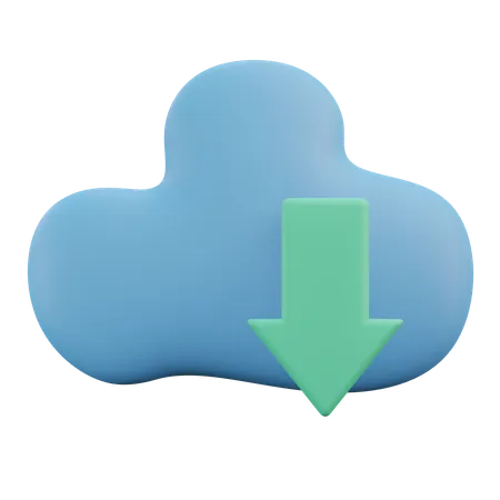 Cloud Download  3D Icon