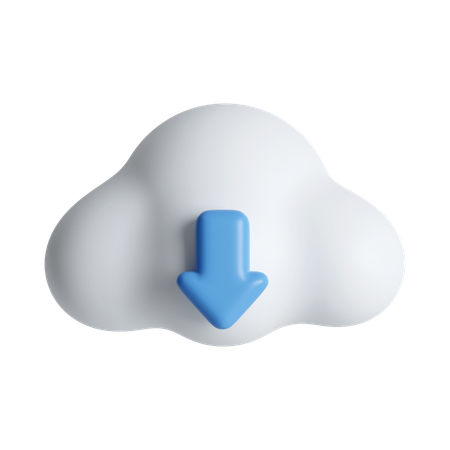 Cloud Download  3D Icon