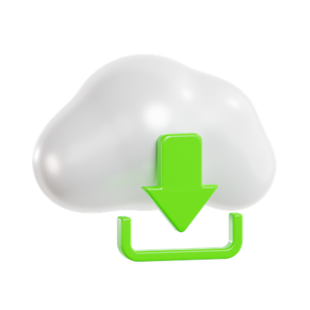 Cloud Download  3D Icon