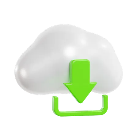 Cloud Download  3D Icon