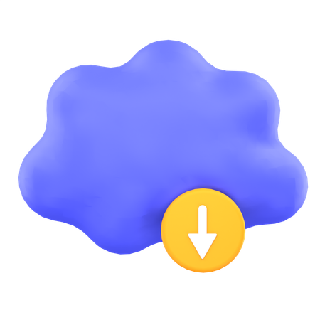 Cloud Download  3D Icon