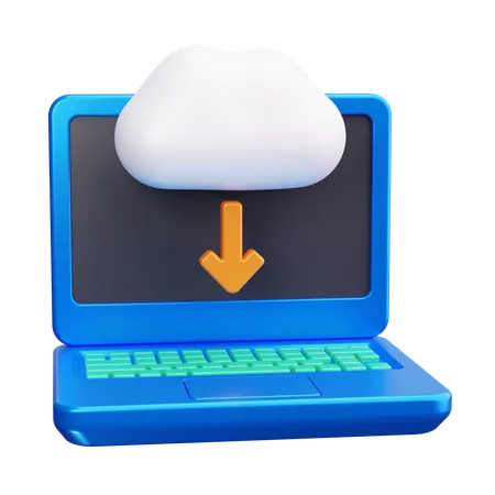 Cloud Download  3D Icon