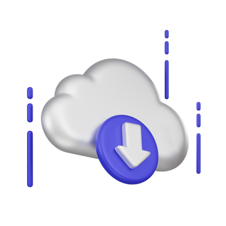 Cloud Download  3D Icon