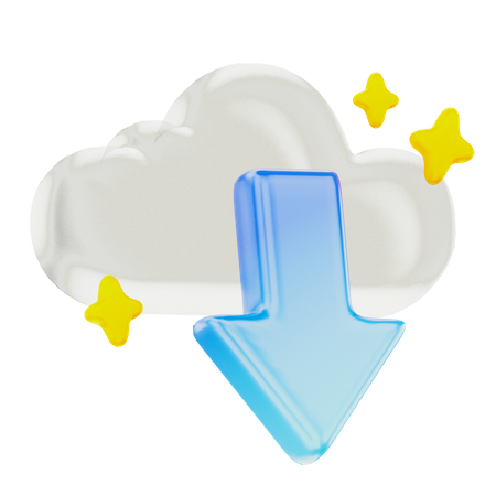 Cloud Download  3D Icon