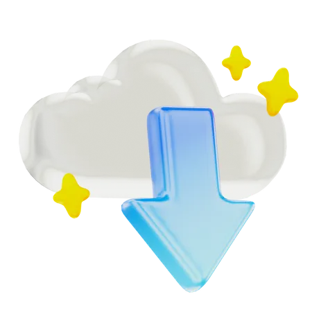 Cloud Download  3D Icon