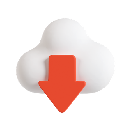 Cloud Download  3D Icon