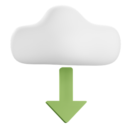 Cloud Download  3D Icon