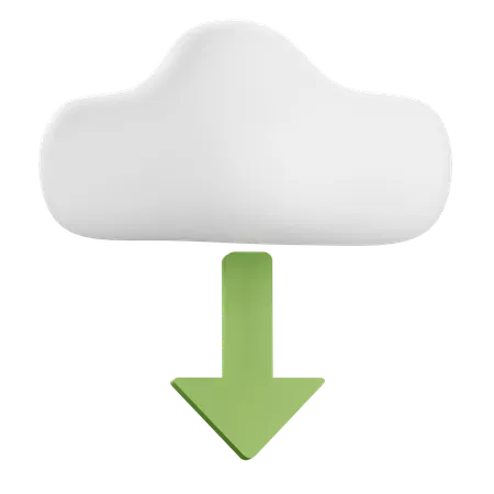 Cloud Download  3D Icon