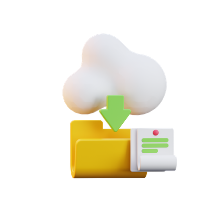 Cloud Download  3D Icon