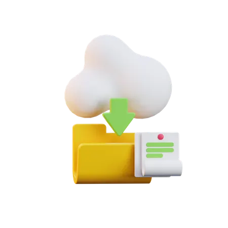 Cloud Download  3D Icon