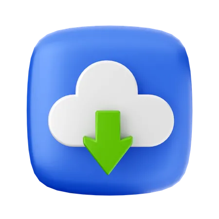 Cloud Download  3D Icon