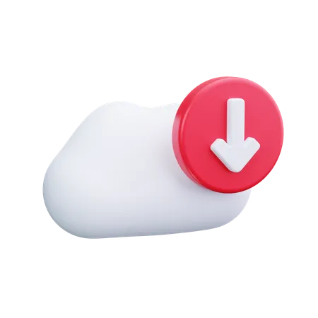 Cloud download  3D Icon