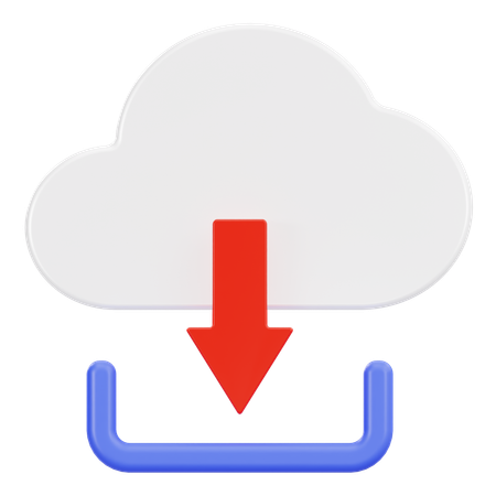 Cloud download  3D Icon