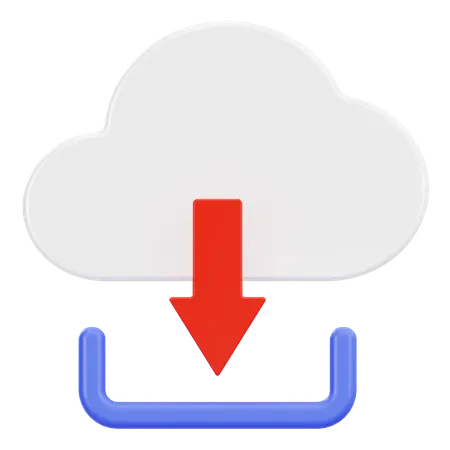 Cloud download  3D Icon