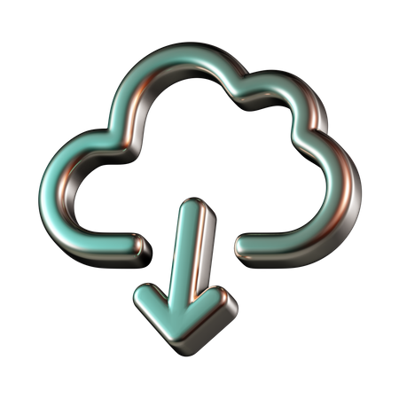 Cloud Download  3D Icon