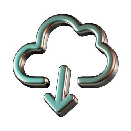 Cloud Download  3D Icon