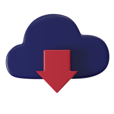 Cloud Download  3D Icon