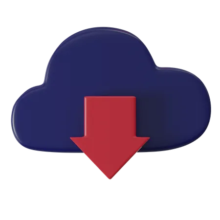 Cloud Download  3D Icon