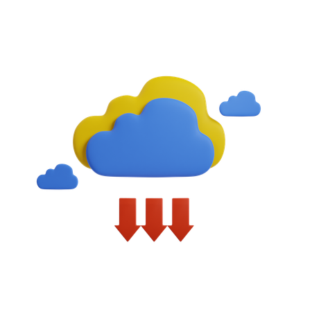 Cloud Download  3D Icon