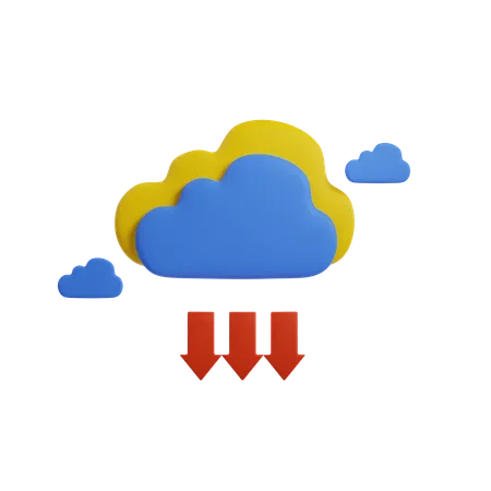 Cloud Download  3D Icon