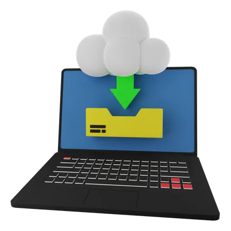 Cloud Download  3D Icon