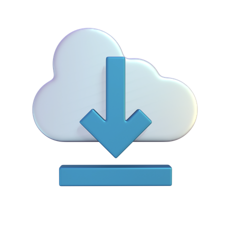 Cloud Download  3D Icon