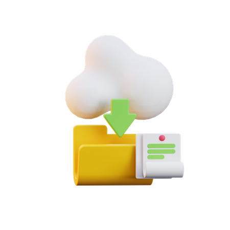 Cloud Download  3D Icon