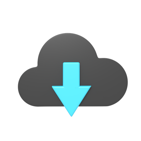 Cloud Download  3D Icon
