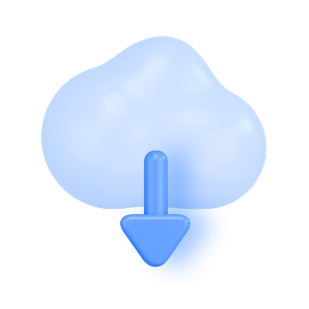 Cloud Download  3D Illustration