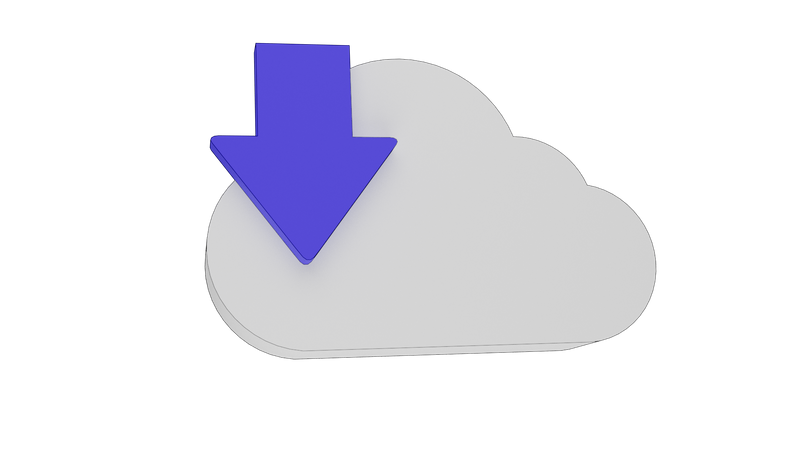 Cloud Download  3D Illustration