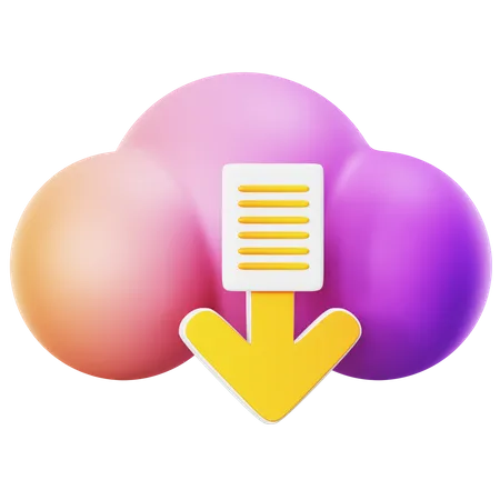 Cloud Download  3D Illustration