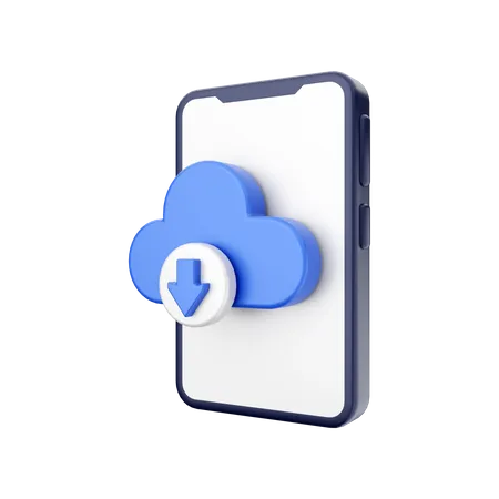 Cloud Download  3D Illustration